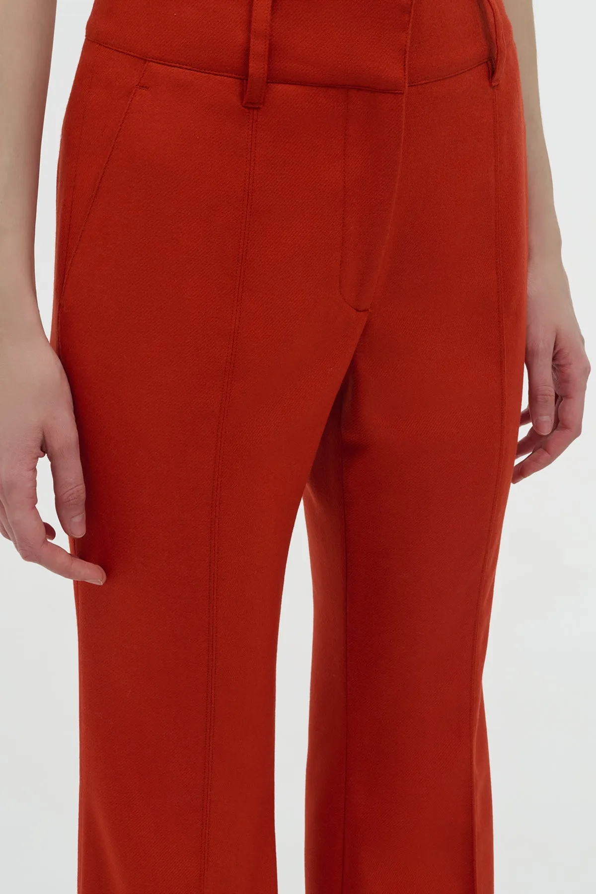 Rhein Flare Pant in Antelope Orange Wool Cashmere Flannel sold by Gabriela Hearst product image thumbnail 5