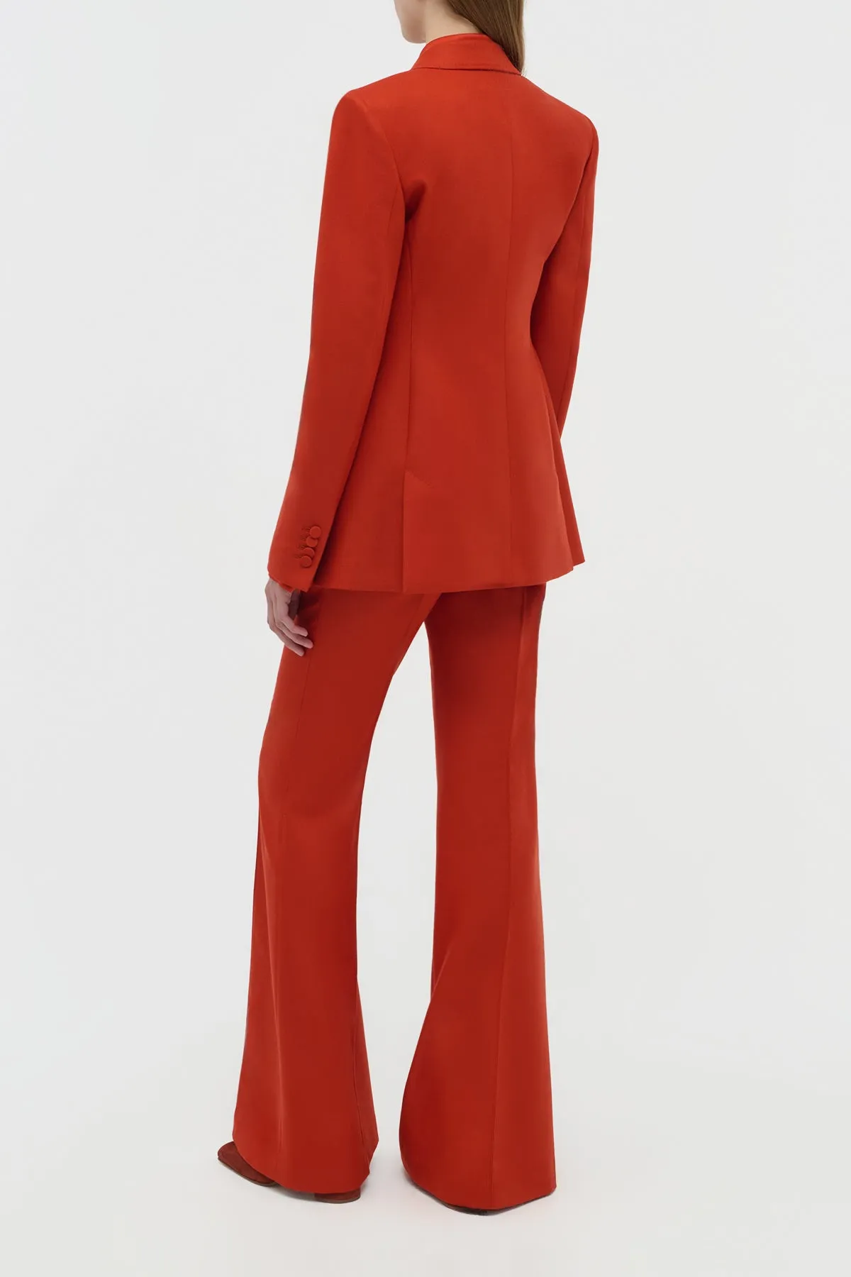 Rhein Flare Pant in Antelope Orange Wool Cashmere Flannel sold by Gabriela Hearst product image thumbnail 4