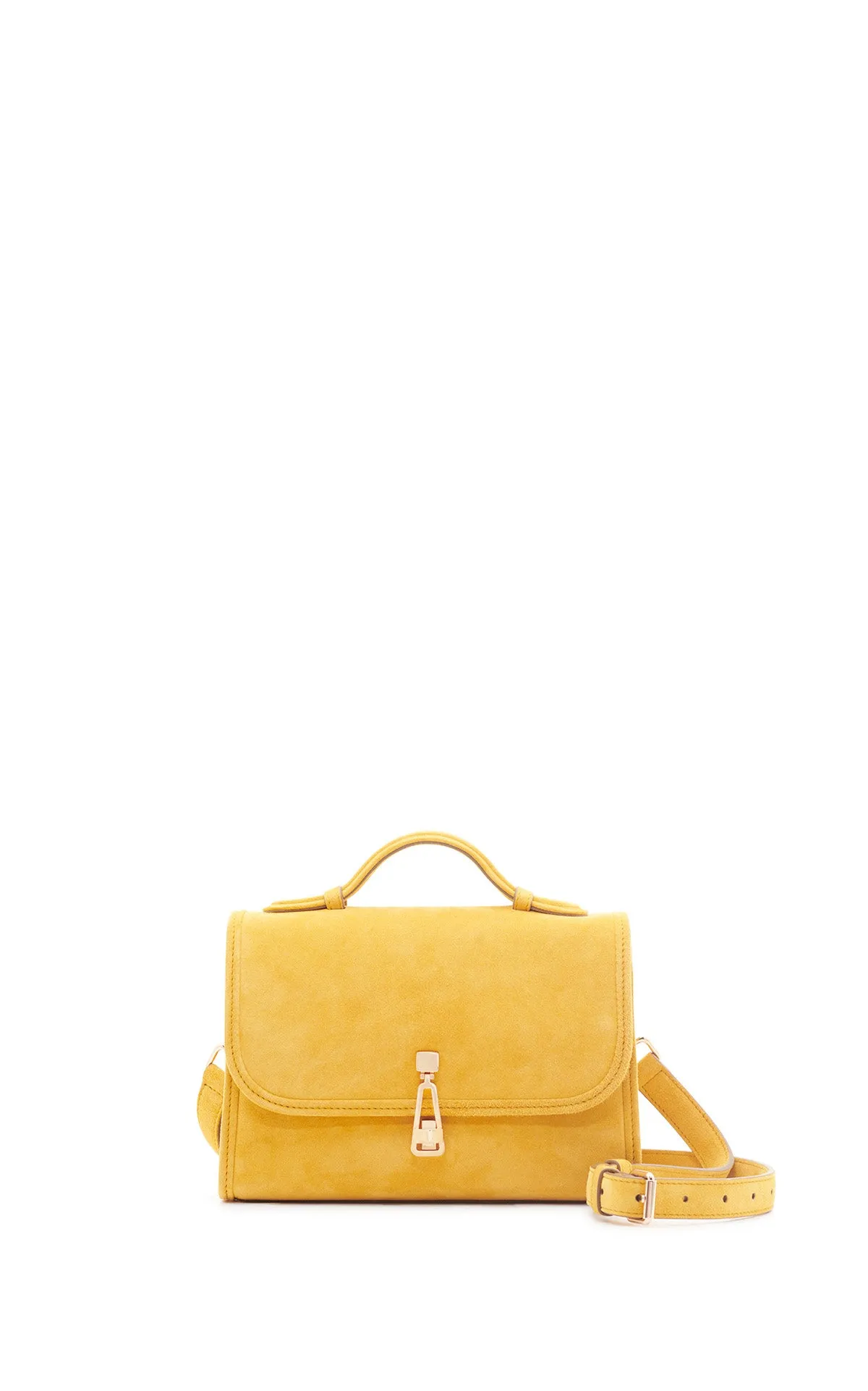 Small Leonora Flap Bag in Golden Birch Suede sold by Gabriela Hearst