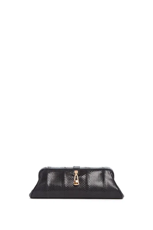 Paola Clutch in Black Snakeskin sold by Gabriela Hearst