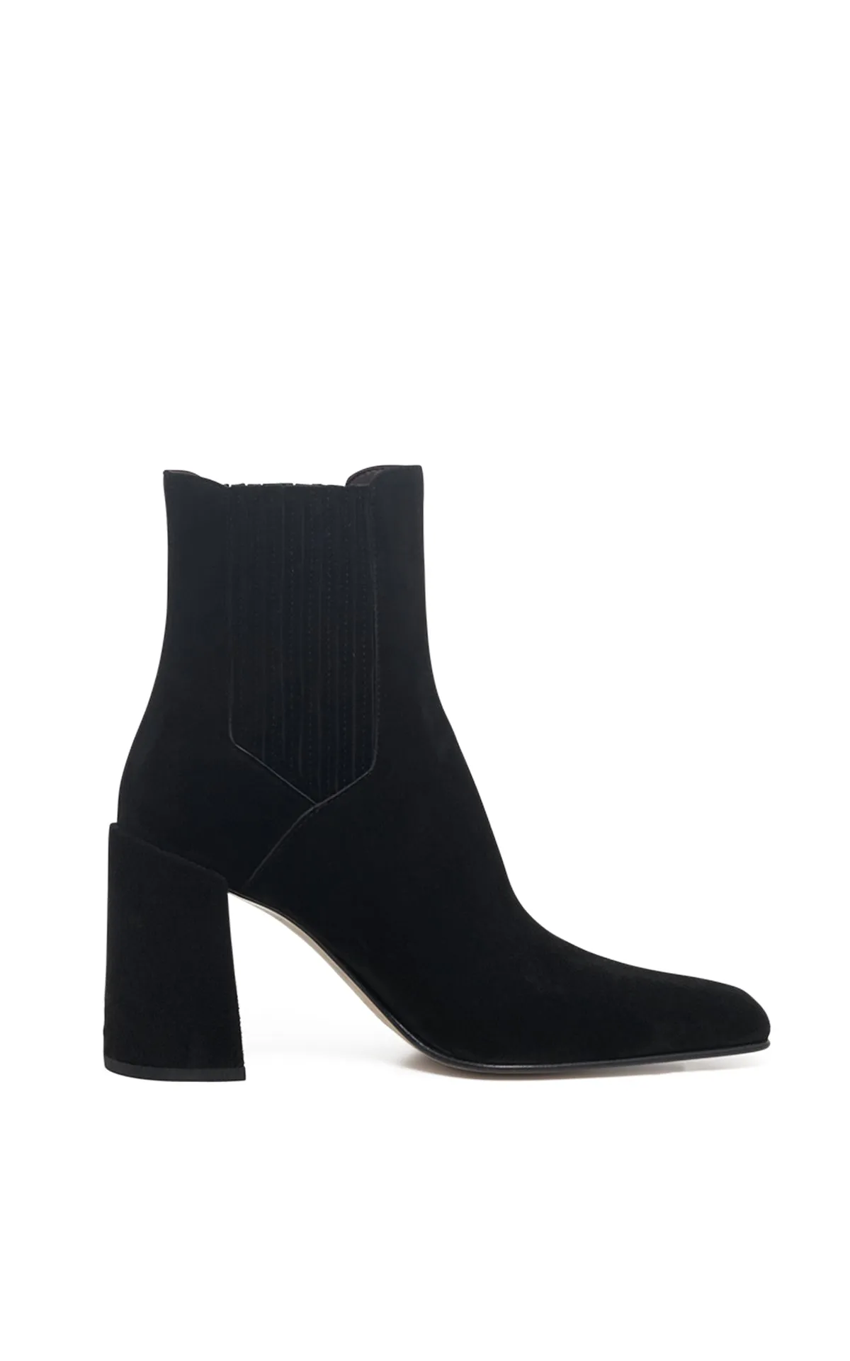 Luke High Heel Ankle Boot in Black Suede sold by Gabriela Hearst