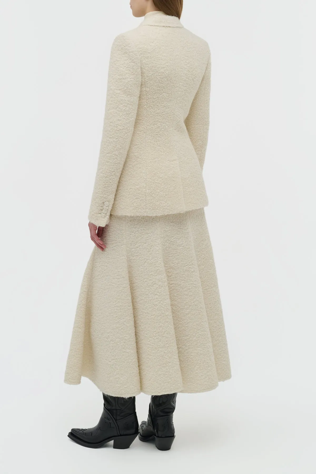 Stephanie Blazer in Ivory Recycled Cashmere Boucle sold by Gabriela Hearst product image thumbnail 4