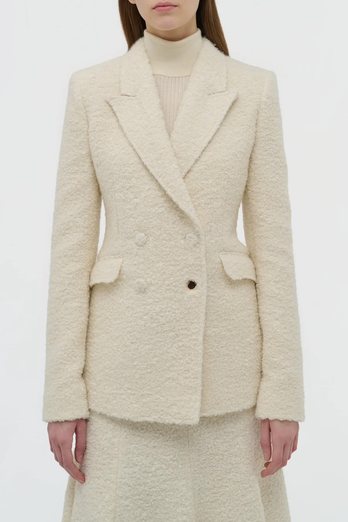 Stephanie Blazer in Ivory Recycled Cashmere Boucle sold by Gabriela Hearst product image thumbnail 5