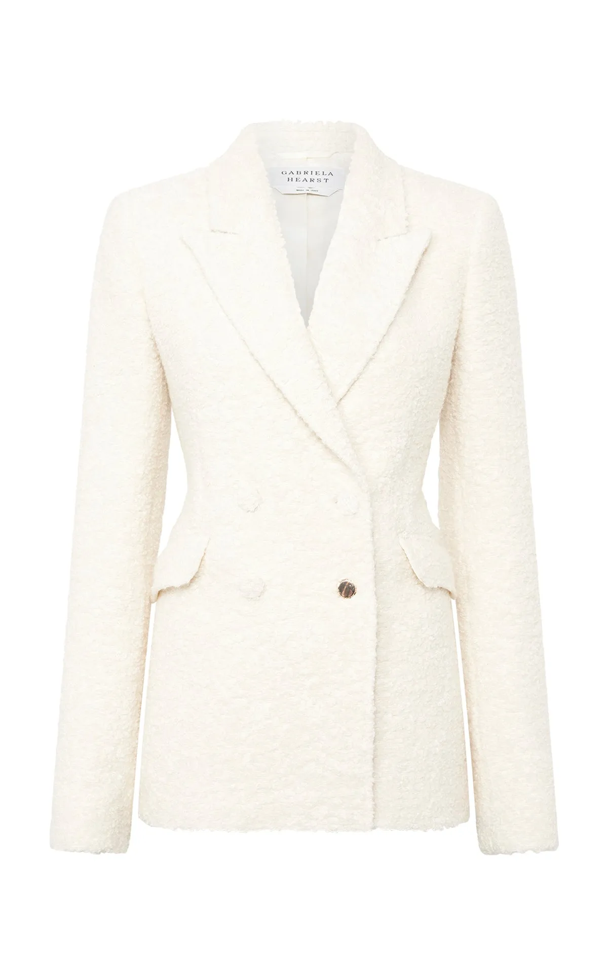 Stephanie Blazer in Ivory Recycled Cashmere Boucle sold by Gabriela Hearst