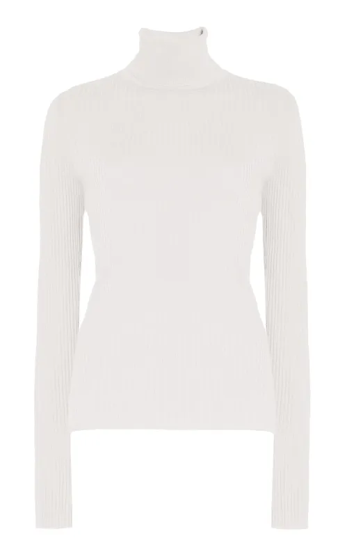 Peppe Knit Turtleneck in Ivory Cashmere Silk sold by Gabriela Hearst