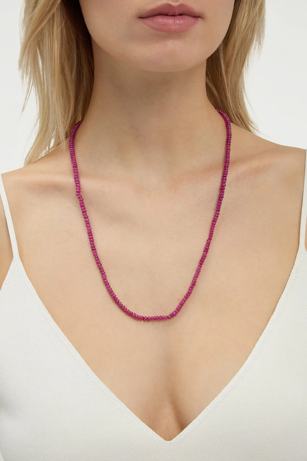 Beaded Necklace in Ruby (Small Beads) sold by Gabriela Hearst product image thumbnail 2