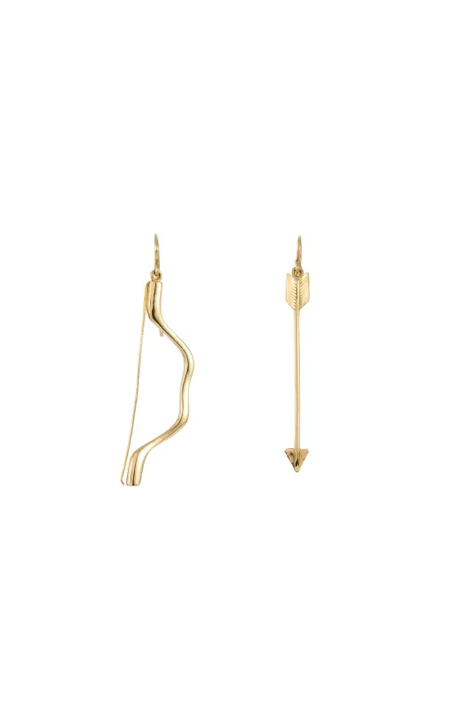Bow and Arrows Earrings in 18K Yellow Gold sold by Gabriela Hearst