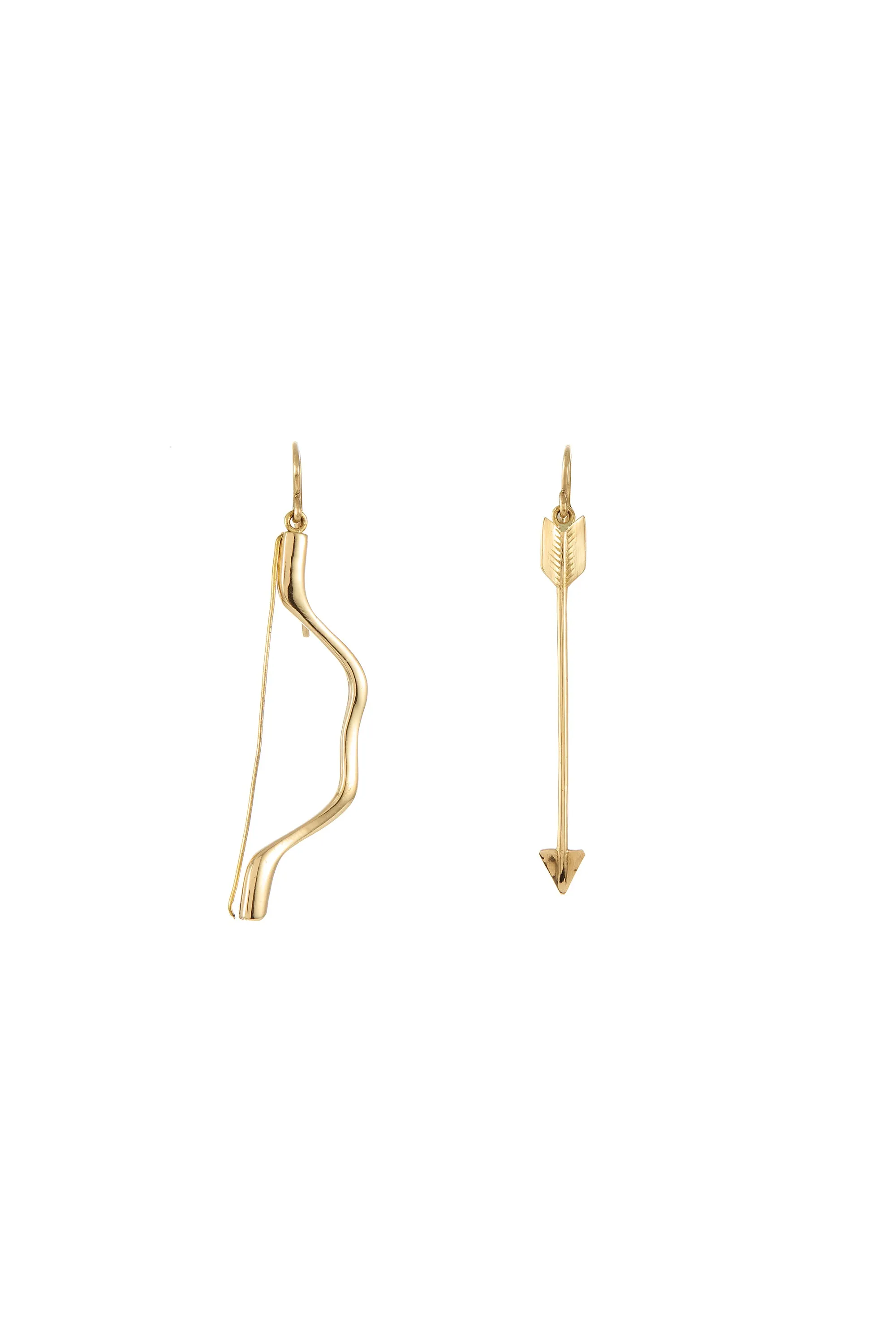 Bow and Arrows Earrings in 18K Yellow Gold sold by Gabriela Hearst