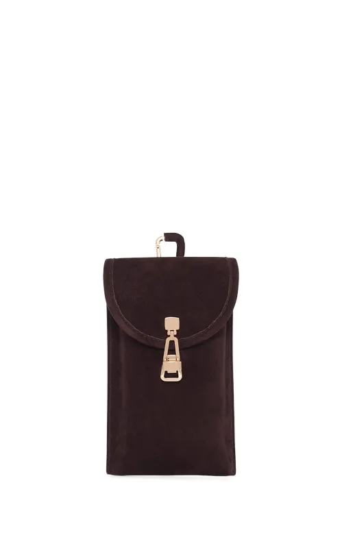 Sunglasses Pouch in Dark Brown Suede sold by Gabriela Hearst
