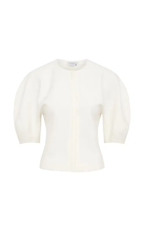 Waverly Top in Ivory Recycled Wool sold by Gabriela Hearst