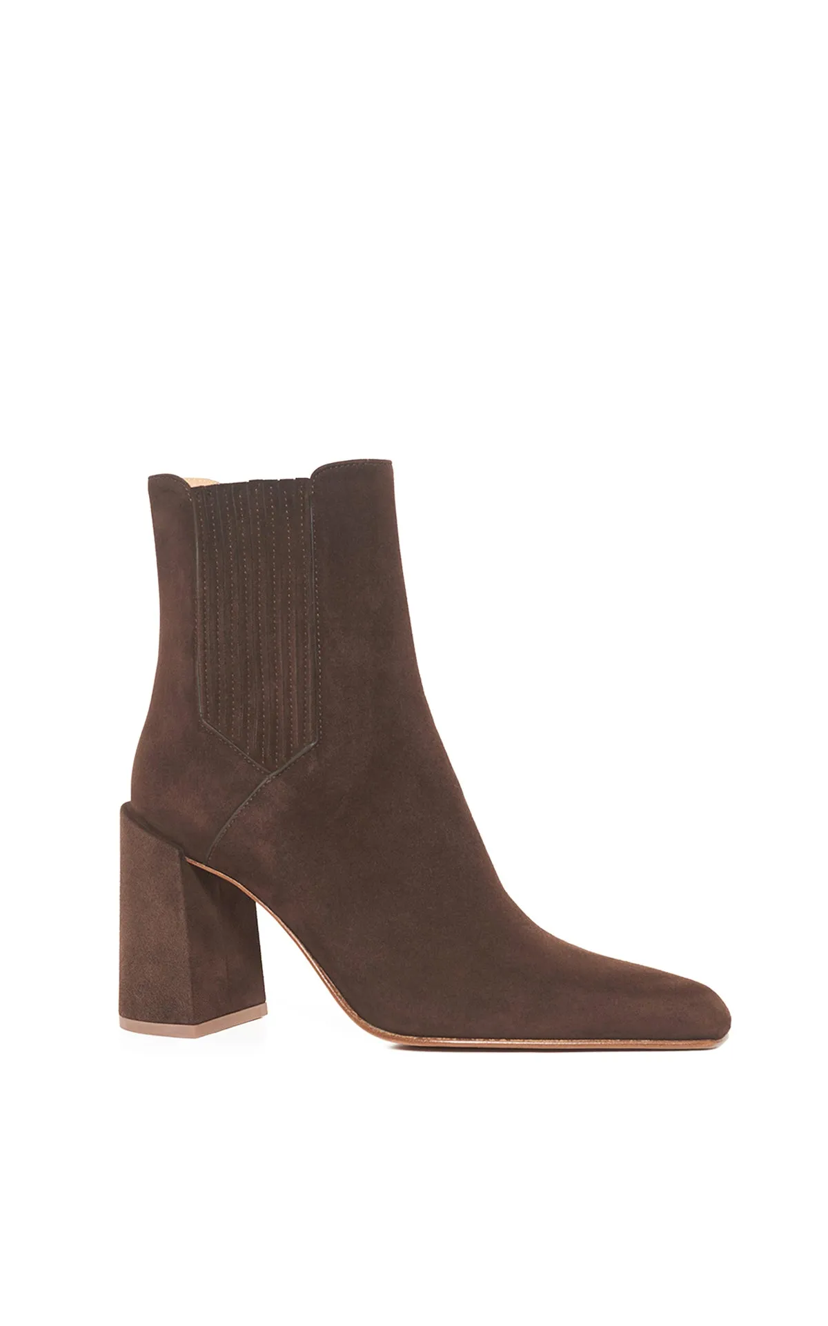 Luke High Heel Ankle Boot in Chocolate Suede sold by Gabriela Hearst product image thumbnail 3