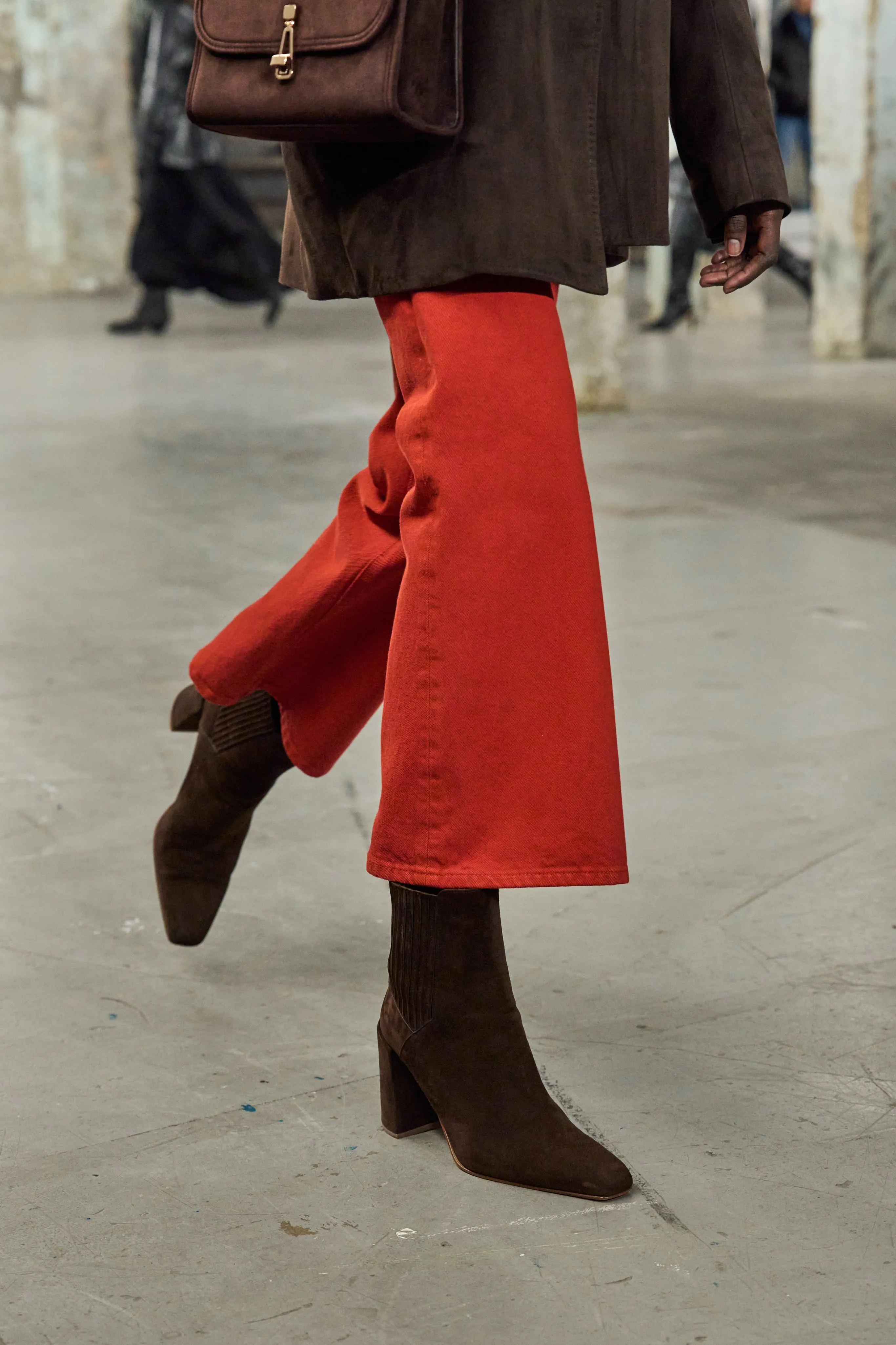 Luke High Heel Ankle Boot in Chocolate Suede sold by Gabriela Hearst product image thumbnail 2