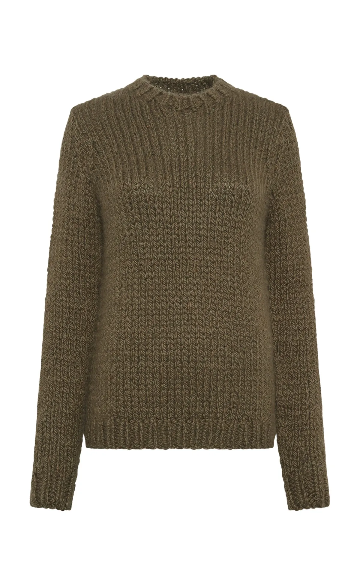 Poros Knit Sweater in Olive Cashmere sold by Gabriela Hearst