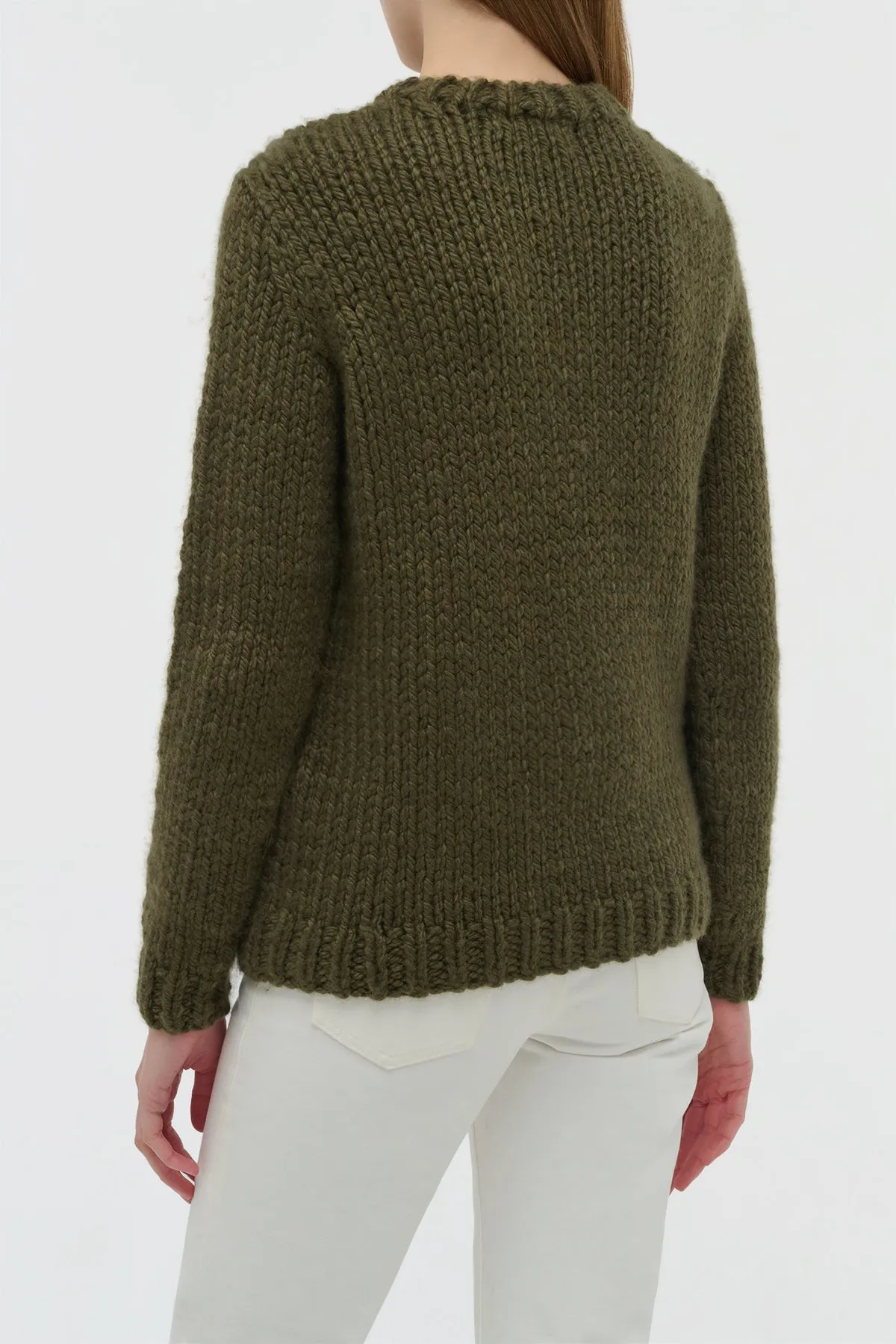 Poros Knit Sweater in Olive Cashmere sold by Gabriela Hearst product image thumbnail 4
