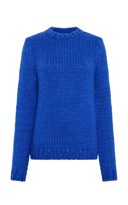 Poros Knit Sweater in Cobalt Cashmere sold by Gabriela Hearst