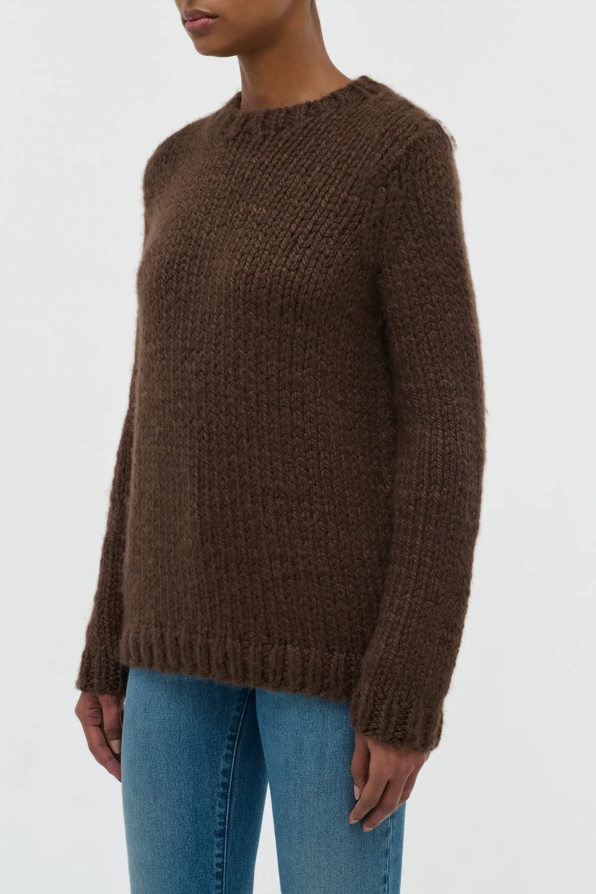Poros Knit Sweater in Chocolate Cashmere sold by Gabriela Hearst product image thumbnail 3