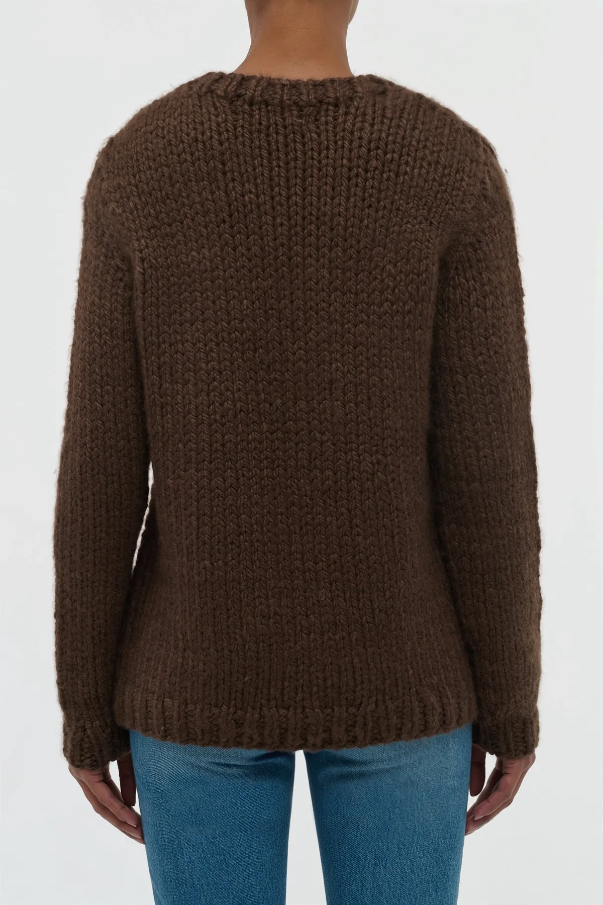 Poros Knit Sweater in Chocolate Cashmere sold by Gabriela Hearst product image thumbnail 4