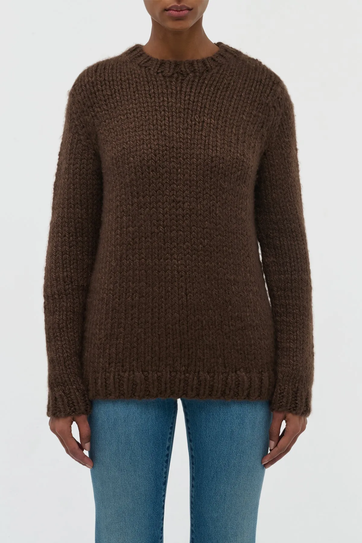 Poros Knit Sweater in Chocolate Cashmere sold by Gabriela Hearst product image thumbnail 2
