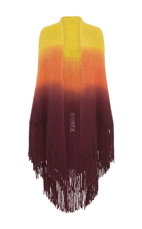 Lauren Knit Wrap in Dip Dye Sunrise Welfat Cashmere sold by Gabriela Hearst