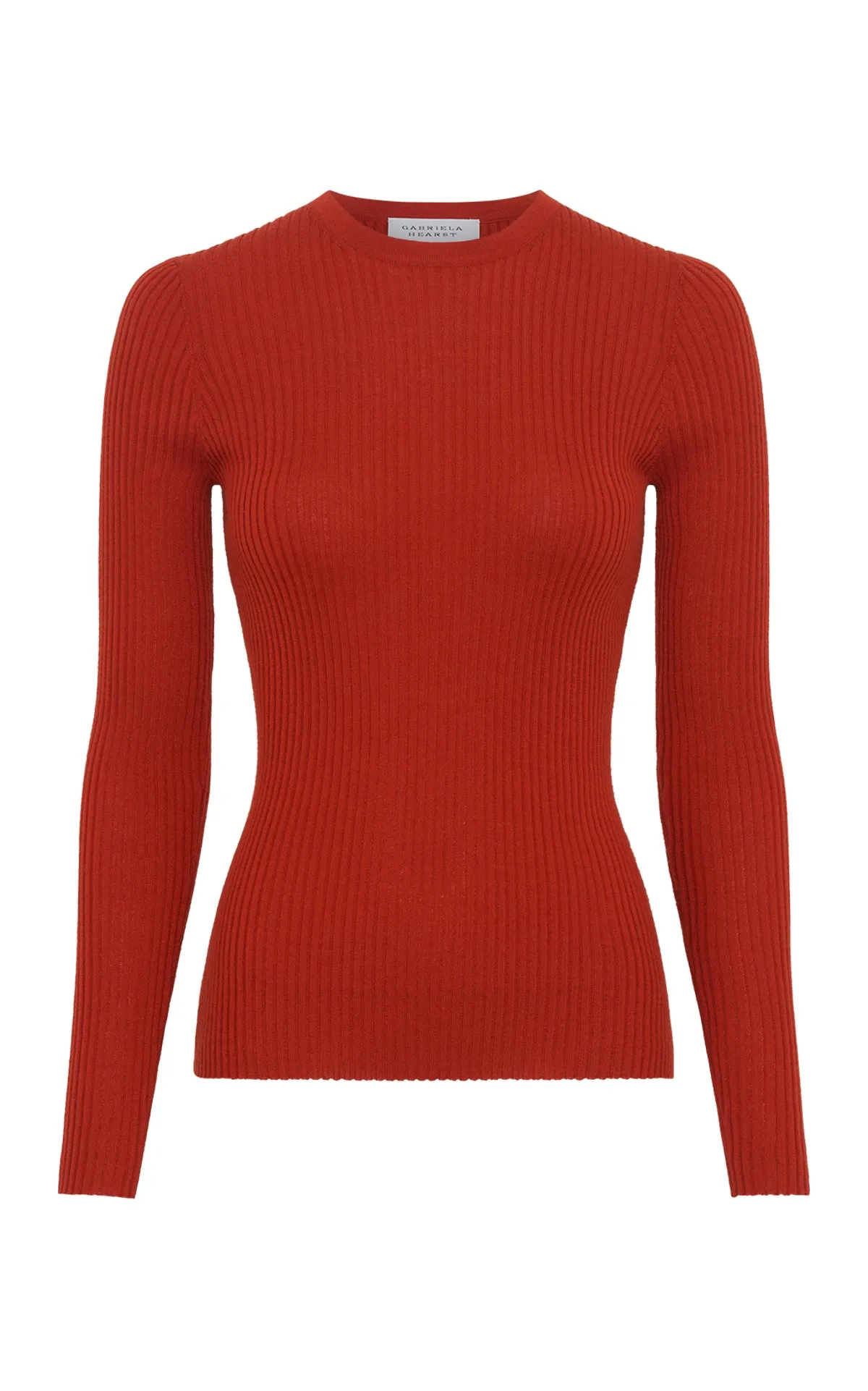 Browning Knit Sweater in Antelope Orange Cashmere Silk sold by Gabriela Hearst
