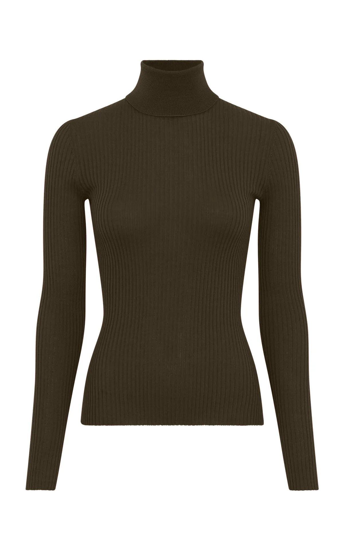 Peppe Knit Turtleneck in Olive Cashmere Silk sold by Gabriela Hearst