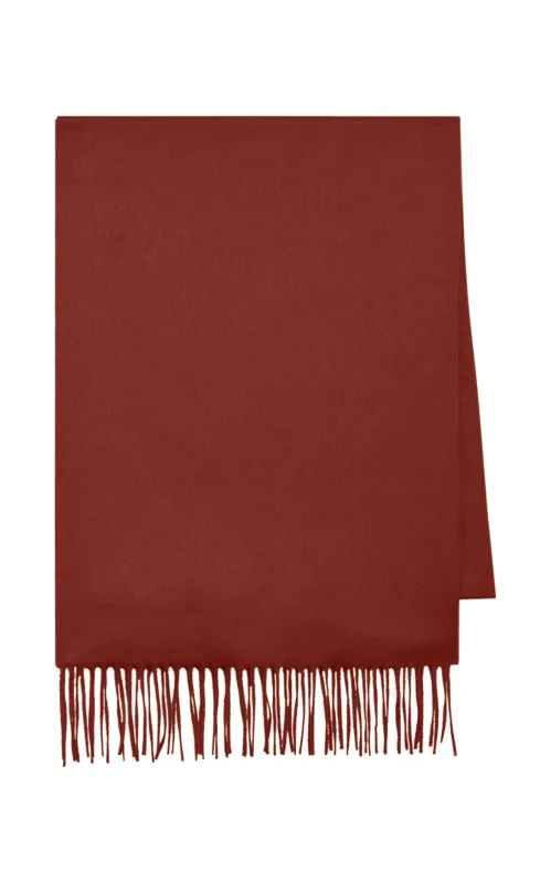 Blaine Fringe Scarf in Burnt Sienna Brushed Silk Cashmere sold by Gabriela Hearst