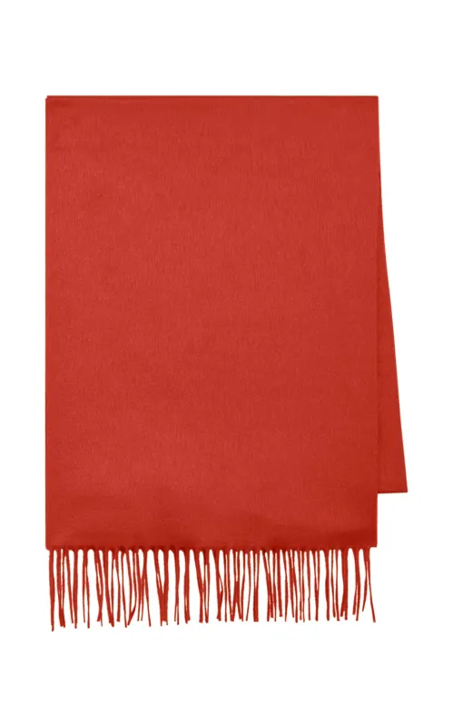 Blaine Fringe Scarf in Antelope Orange Brushed Silk Cashmere made by Gabriela Hearst