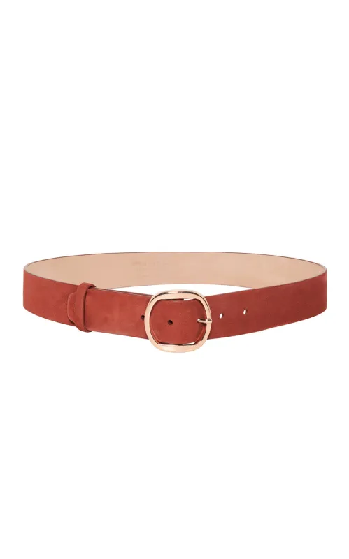 Elster Buckle Belt in Burnt Sienna Suede sold by Gabriela Hearst