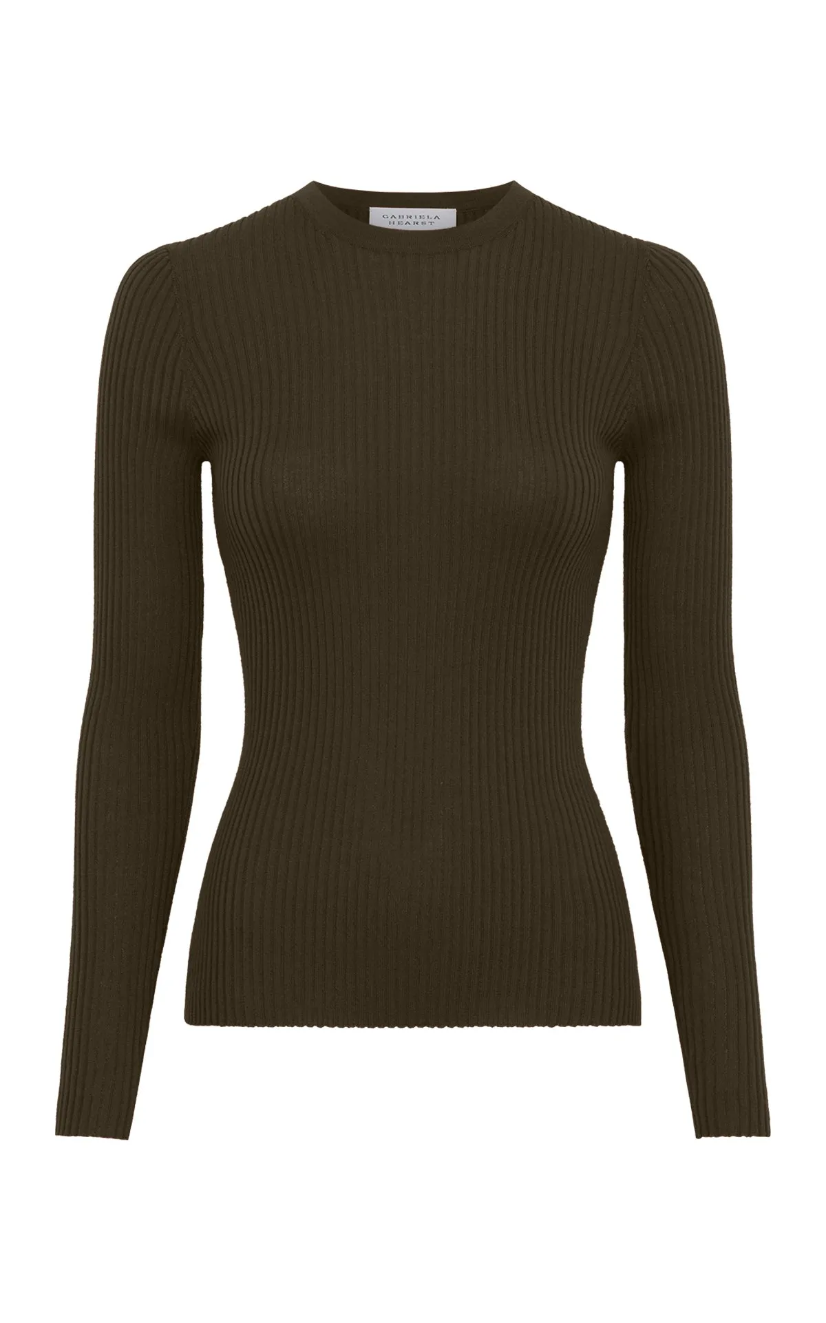 Browning Knit Sweater in Olive Cashmere Silk sold by Gabriela Hearst