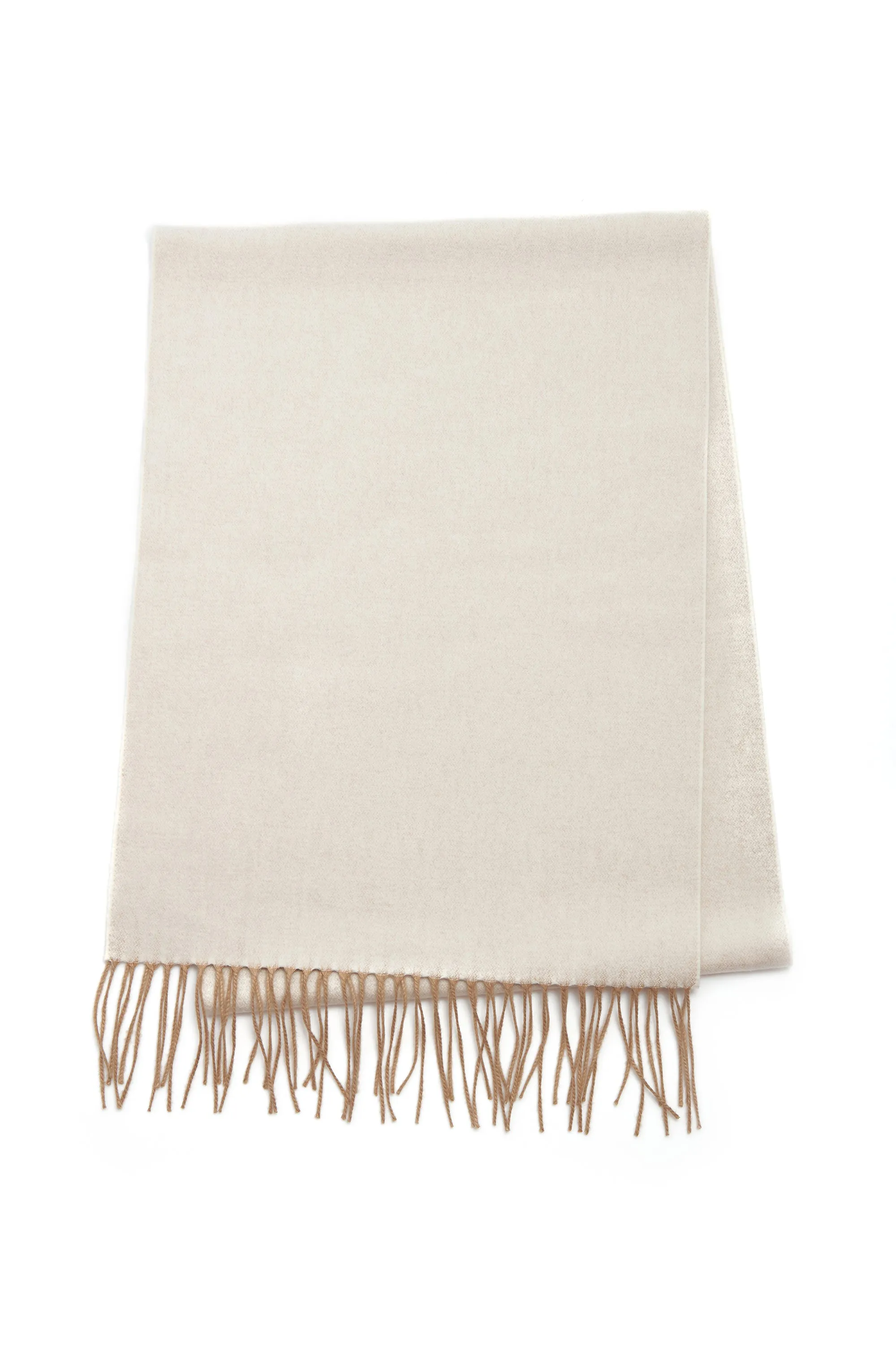 Blaine Fringe Scarf in Ivory Melange Brushed Silk Cashmere sold by Gabriela Hearst