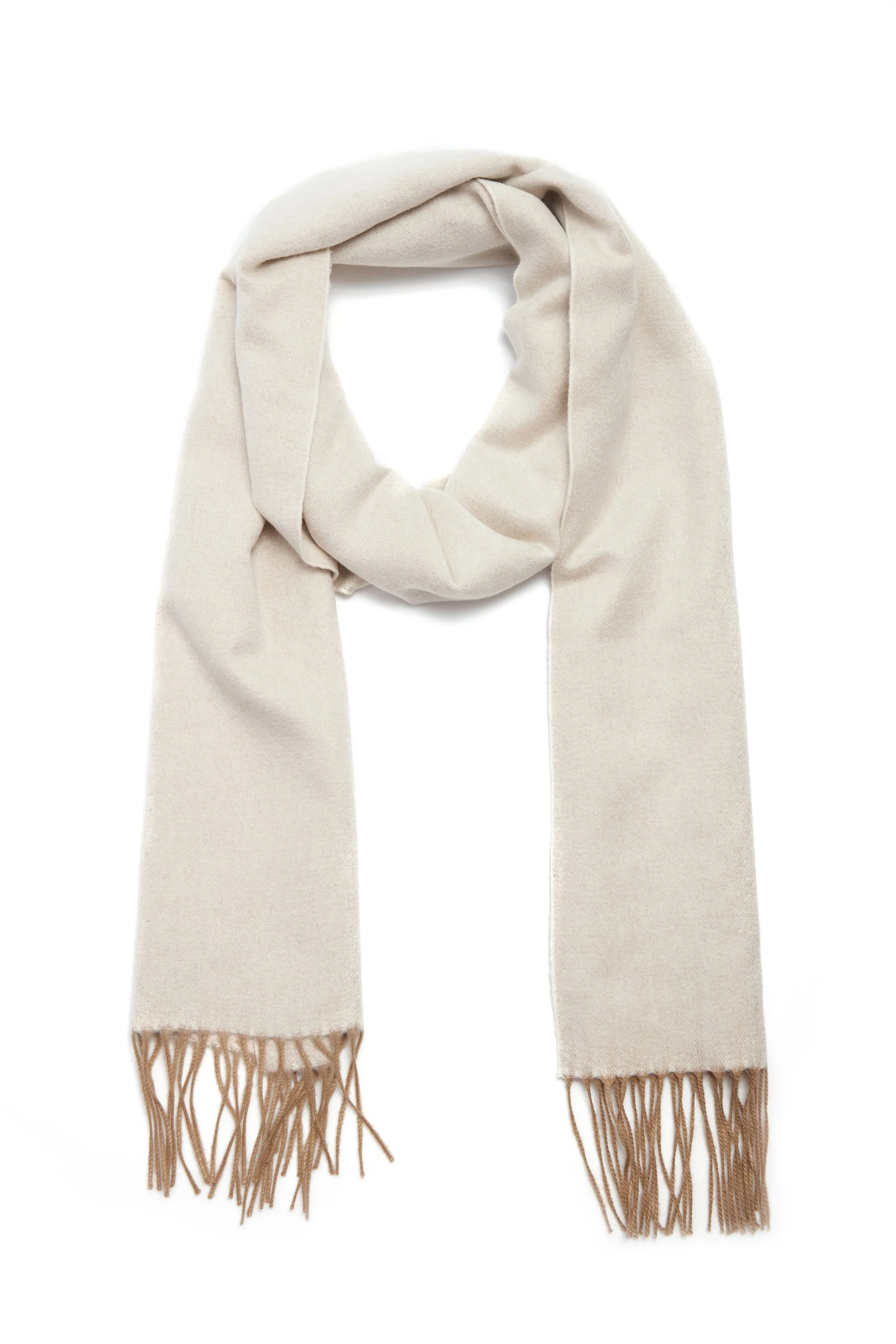 Blaine Fringe Scarf in Ivory Melange Brushed Silk Cashmere sold by Gabriela Hearst product image thumbnail 2