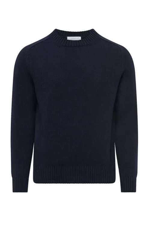 Francesco Knit Sweater in Dark Navy Cashmere sold by Gabriela Hearst