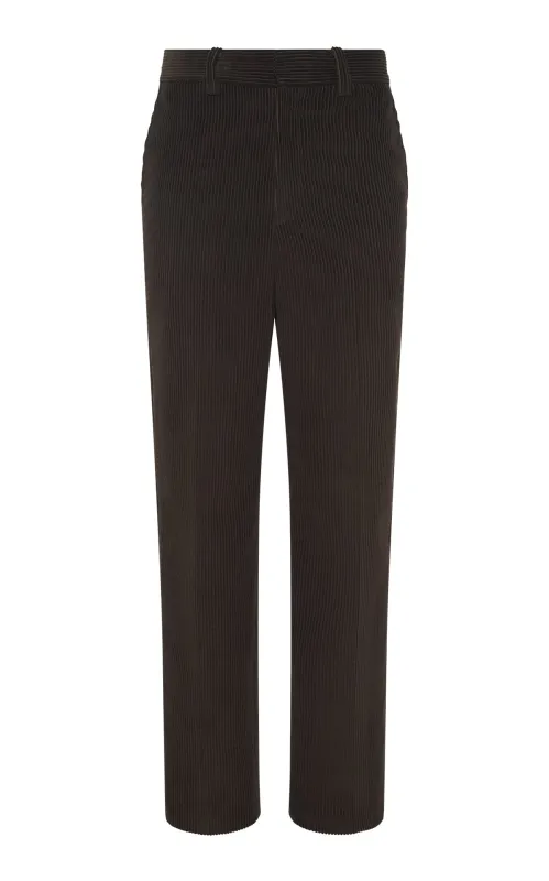 Harold Trouser in Chocolate Cashmere Corduroy sold by Gabriela Hearst