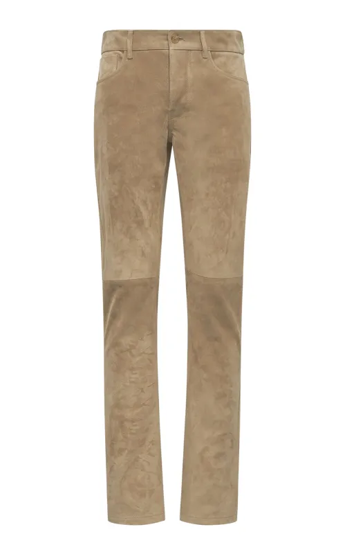 Anthony Five Pocket Pant in Camel Suede sold by Gabriela Hearst