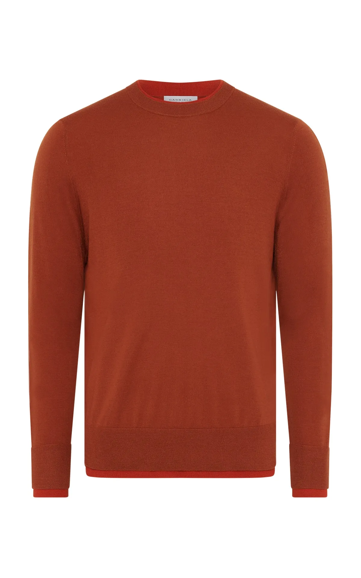 Wells Knit Sweater in Rust & Antelope Orange Cashmere Silk sold by Gabriela Hearst