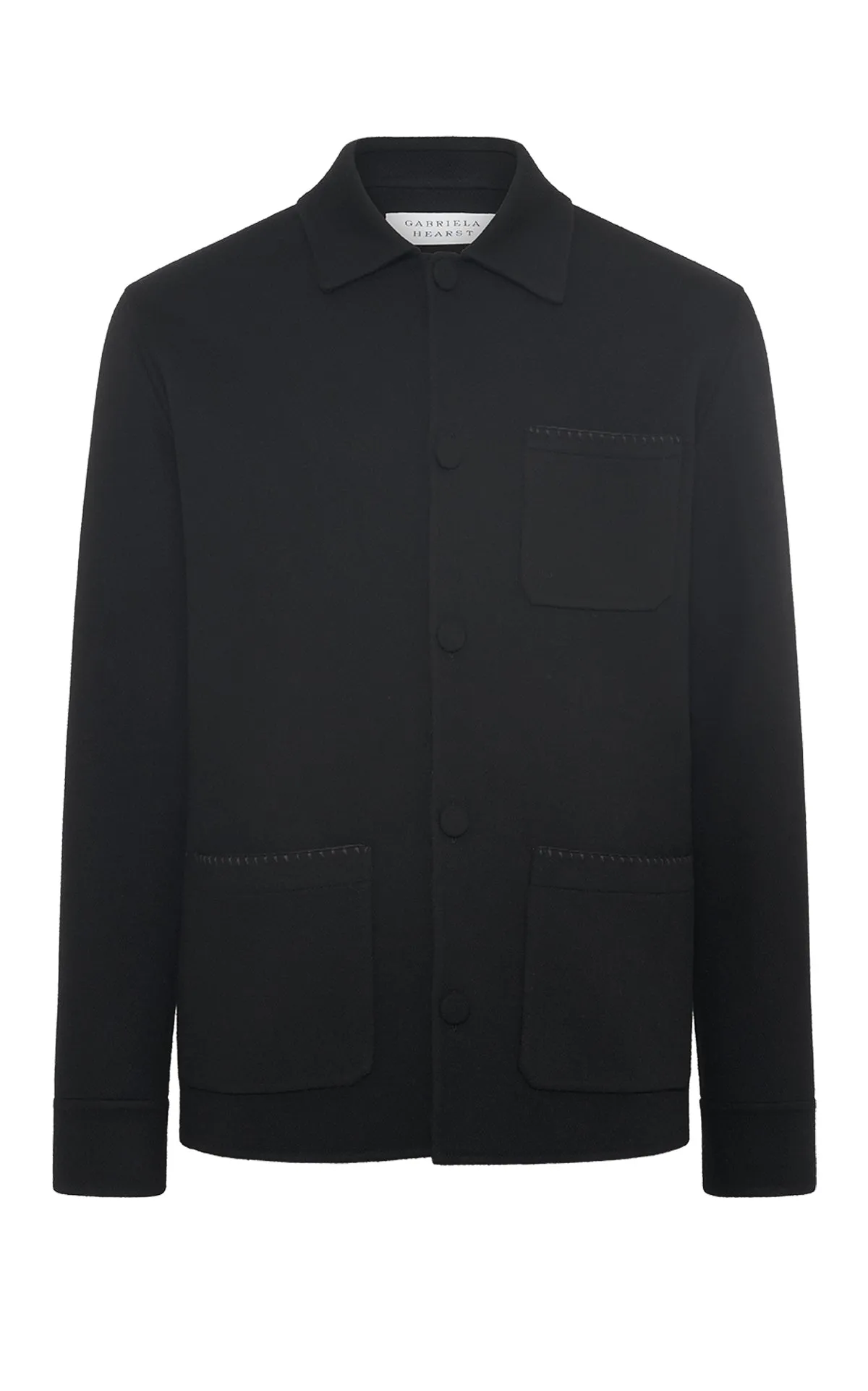 Ulu Chore Jacket in Black Double-face Recycled Cashmere sold by Gabriela Hearst