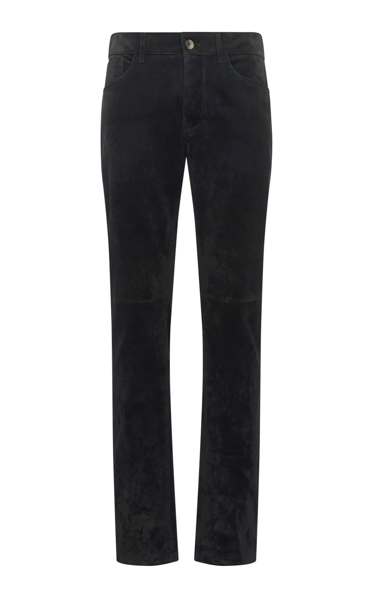Anthony Five Pocket Pant in Black Suede sold by Gabriela Hearst