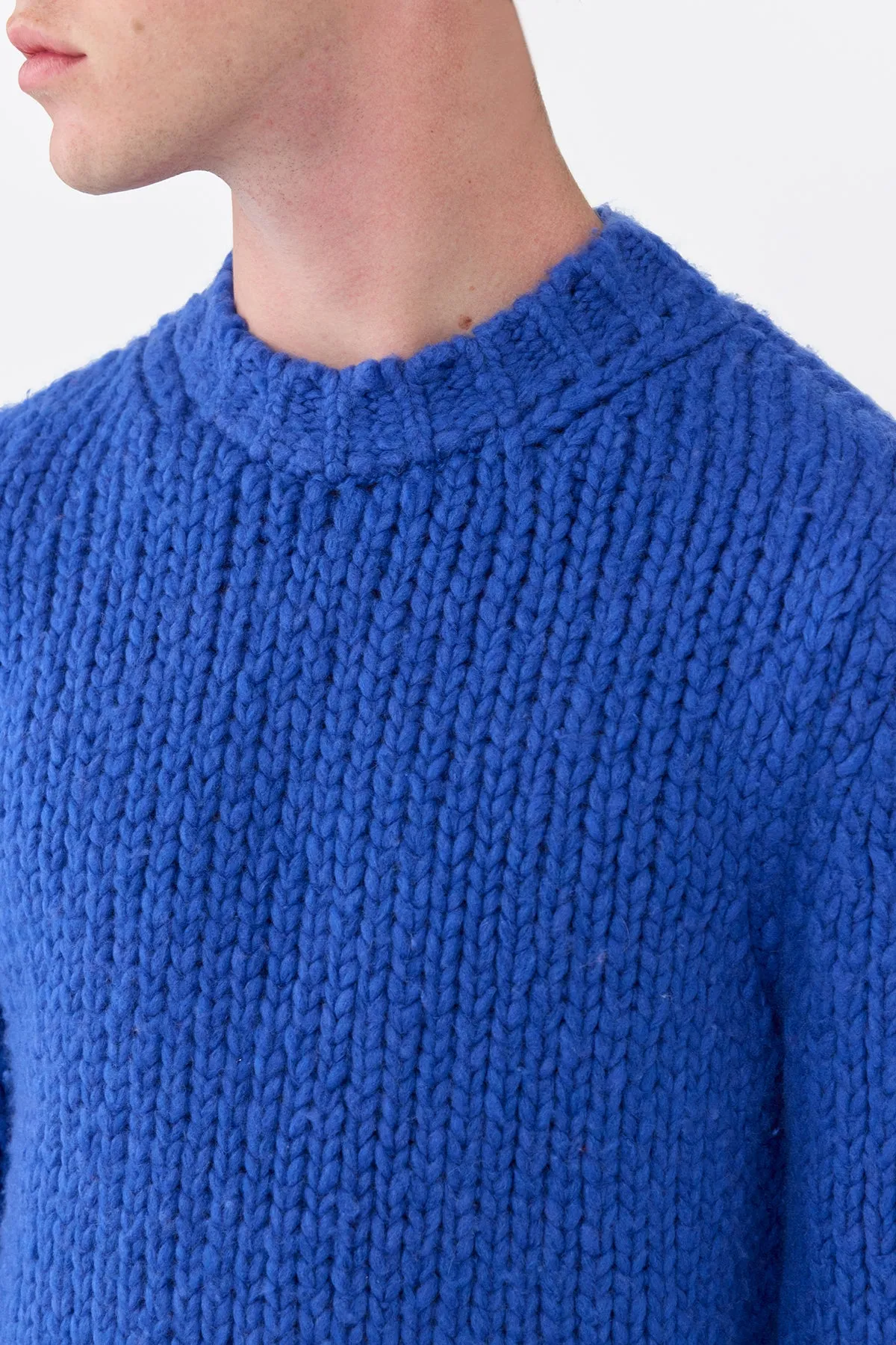 Lawrence Knit Sweater in Cobalt Welfat Cashmere sold by Gabriela Hearst product image thumbnail 5