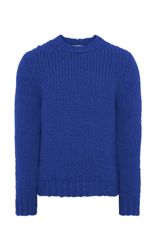 Lawrence Knit Sweater in Cobalt Welfat Cashmere sold by Gabriela Hearst