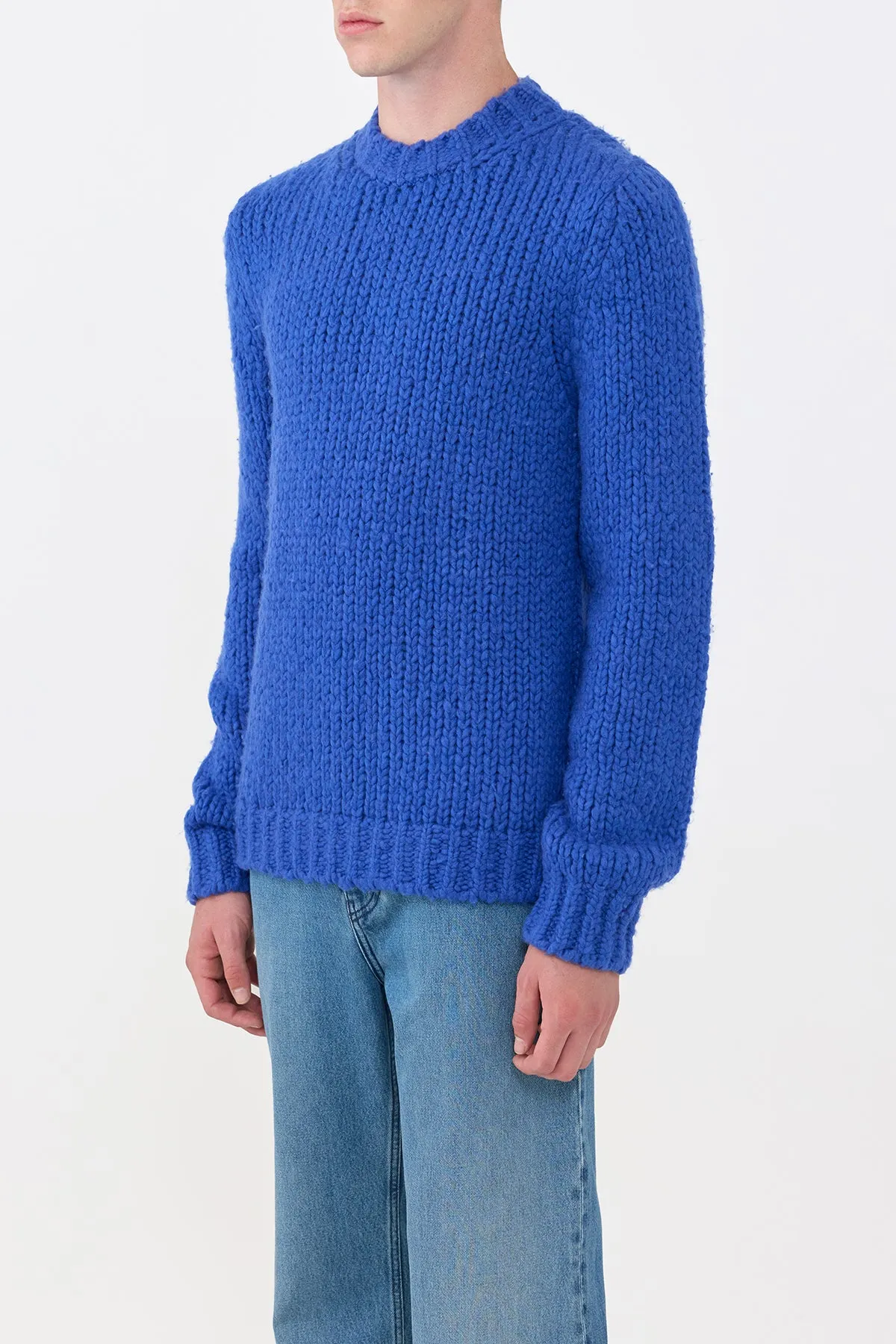 Lawrence Knit Sweater in Cobalt Welfat Cashmere sold by Gabriela Hearst product image thumbnail 3