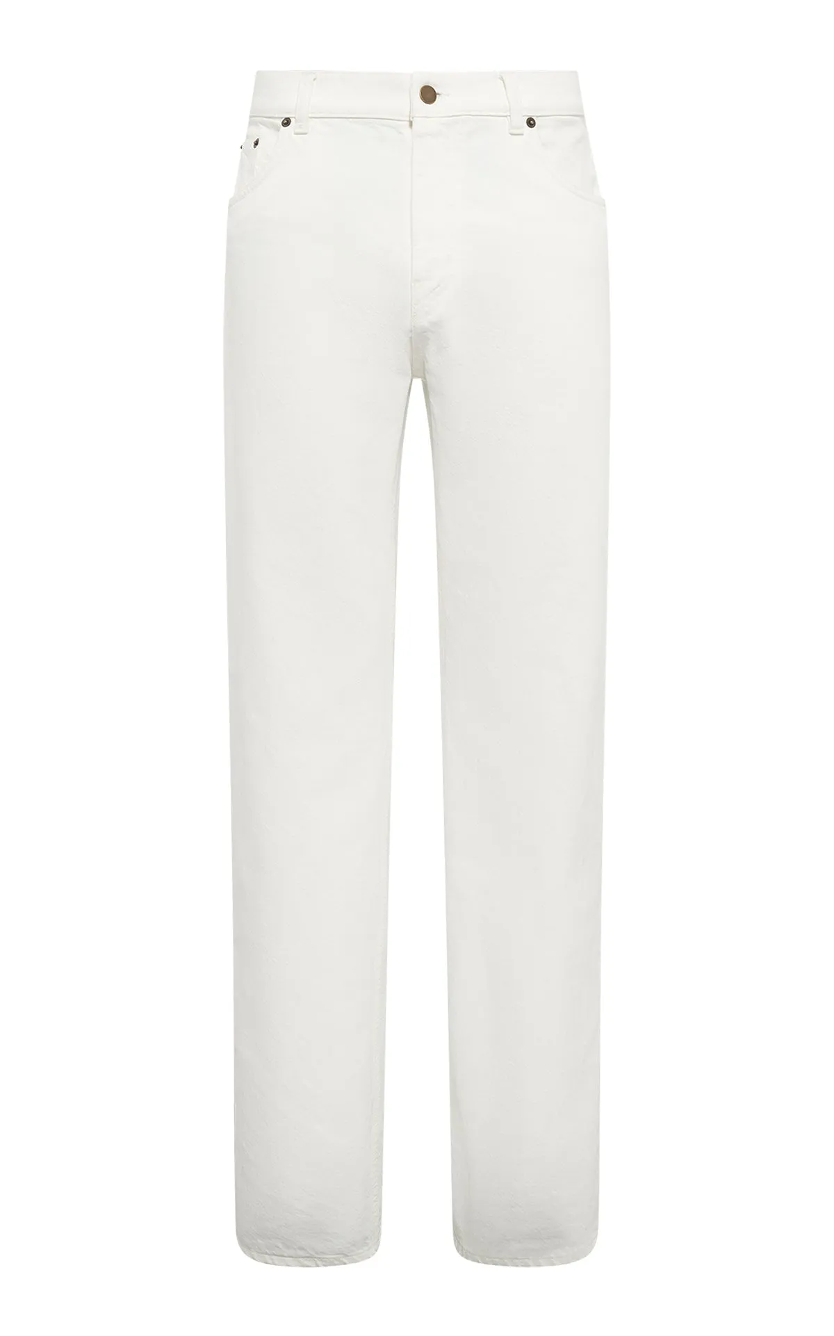 Rey Straight-leg Five Pocket Pant in White Recycled Cotton Denim sold by Gabriela Hearst