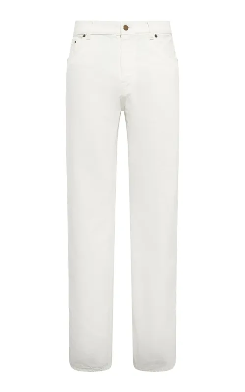 Rey Straight-leg Five Pocket Pant in White Recycled Cotton Denim sold by Gabriela Hearst