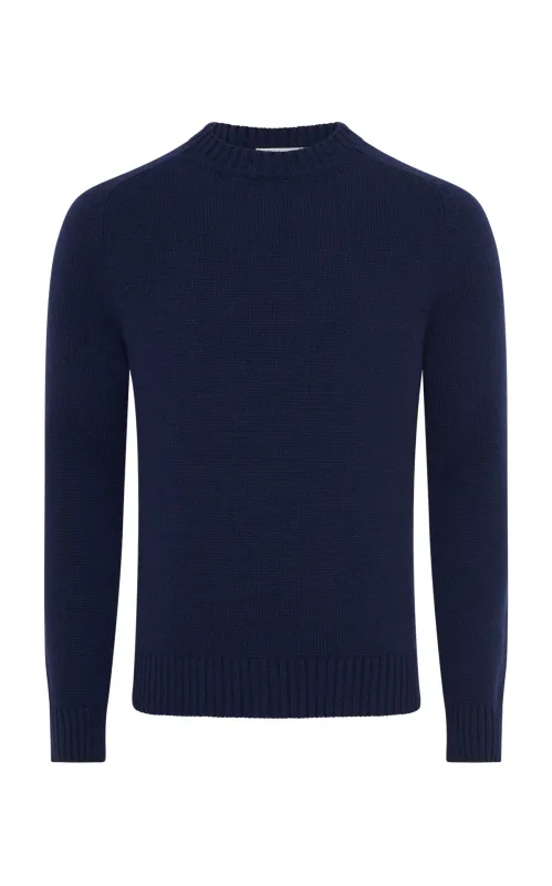 Francesco Knit Sweater in Navy Cashmere sold by Gabriela Hearst