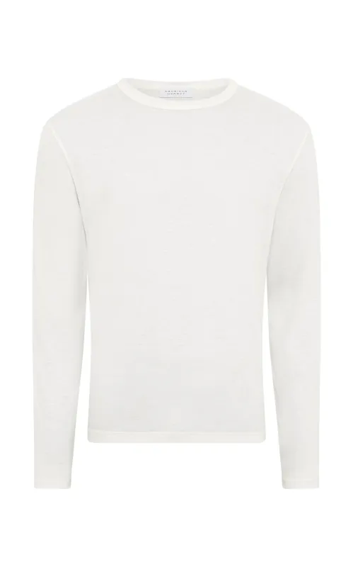 Owen Long Sleeve T-Shirt in Ivory Cashmere sold by Gabriela Hearst