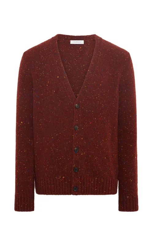 Ailis Knit Cardigan in Burnt Sienna Multi Speckle Cashmere sold by Gabriela Hearst