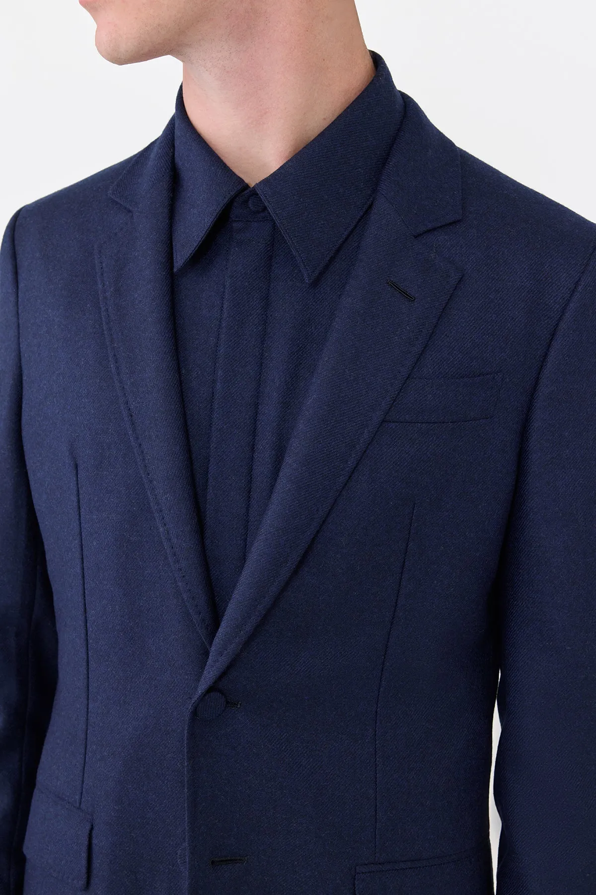Irving Jacket in Navy Wool Cashmere Flannel sold by Gabriela Hearst product image thumbnail 5