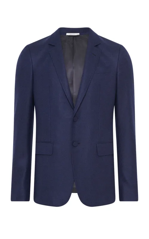 Irving Jacket in Navy Wool Cashmere Flannel sold by Gabriela Hearst