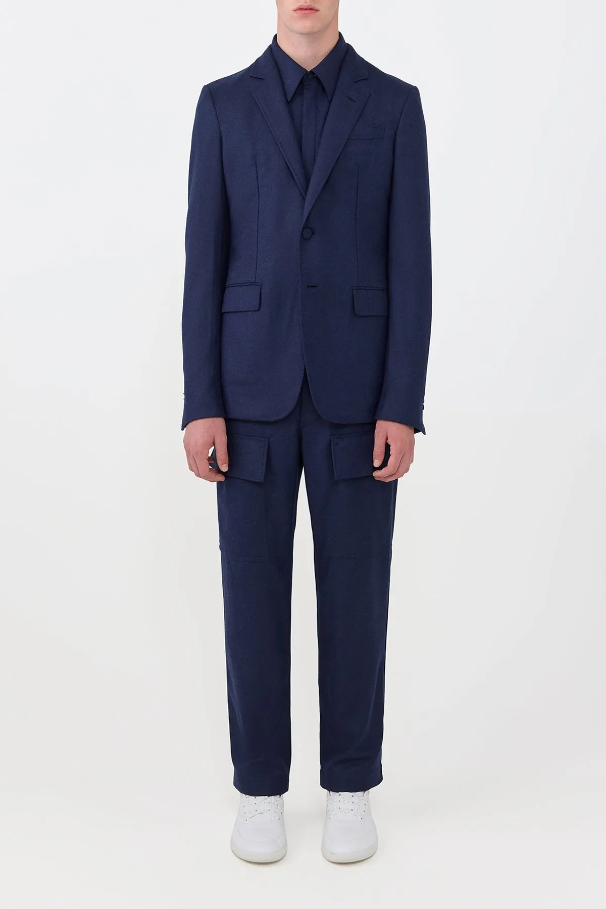 Irving Jacket in Navy Wool Cashmere Flannel sold by Gabriela Hearst product image thumbnail 2