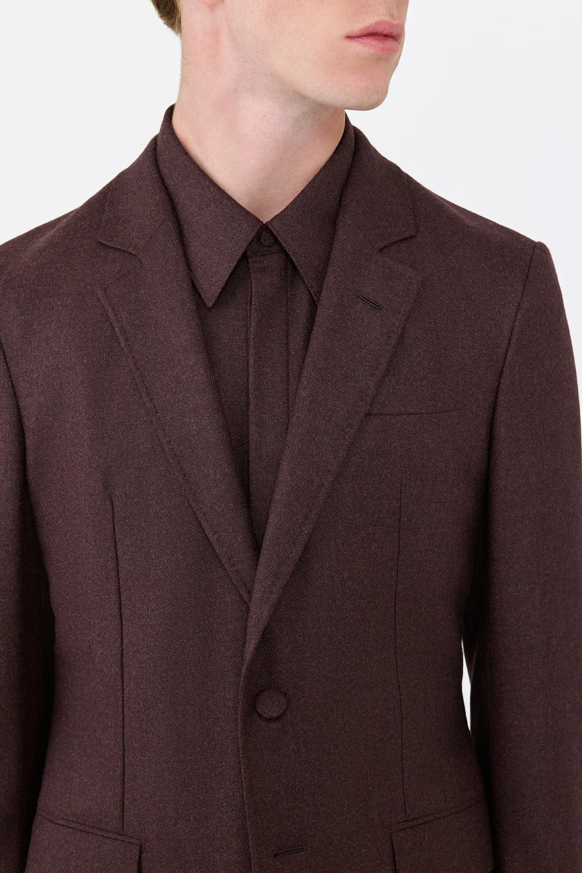Irving Jacket in Burnt Sienna Wool Cashmere Flannel sold by Gabriela Hearst product image thumbnail 5