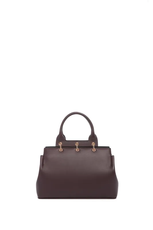 Small Amethyst Tote Bag in Bordeaux Nappa Leather sold by Gabriela Hearst